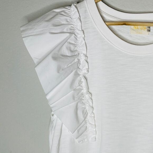 Nation Ltd. White Ruffle Sleeveless Top - Picture 6 of 9